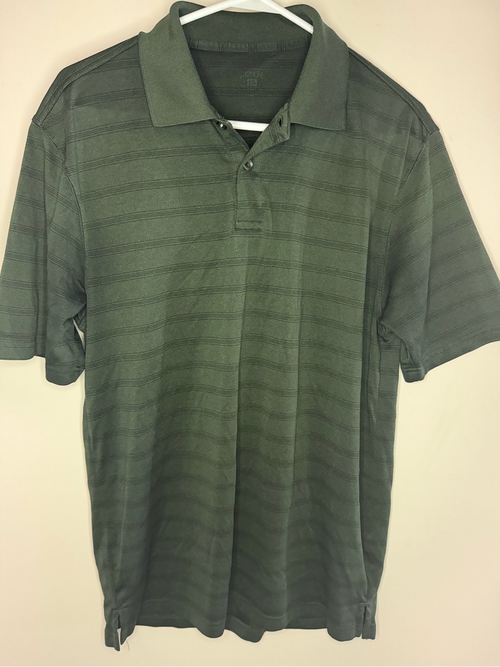 Men's Green Striped Polo Shirt